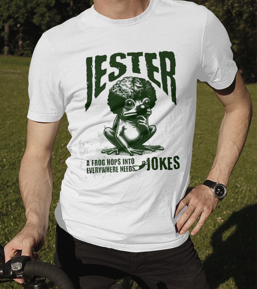 Jester Frog Hops Into Everywhere Needs Jokes T-Shirt