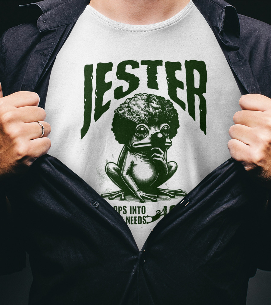 Jester Frog Hops Into Everywhere Needs Jokes T-Shirt