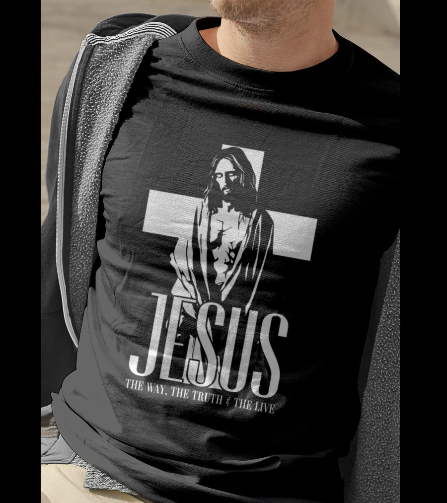Jesus The Way The Truth And The Life Cross T-Shirt