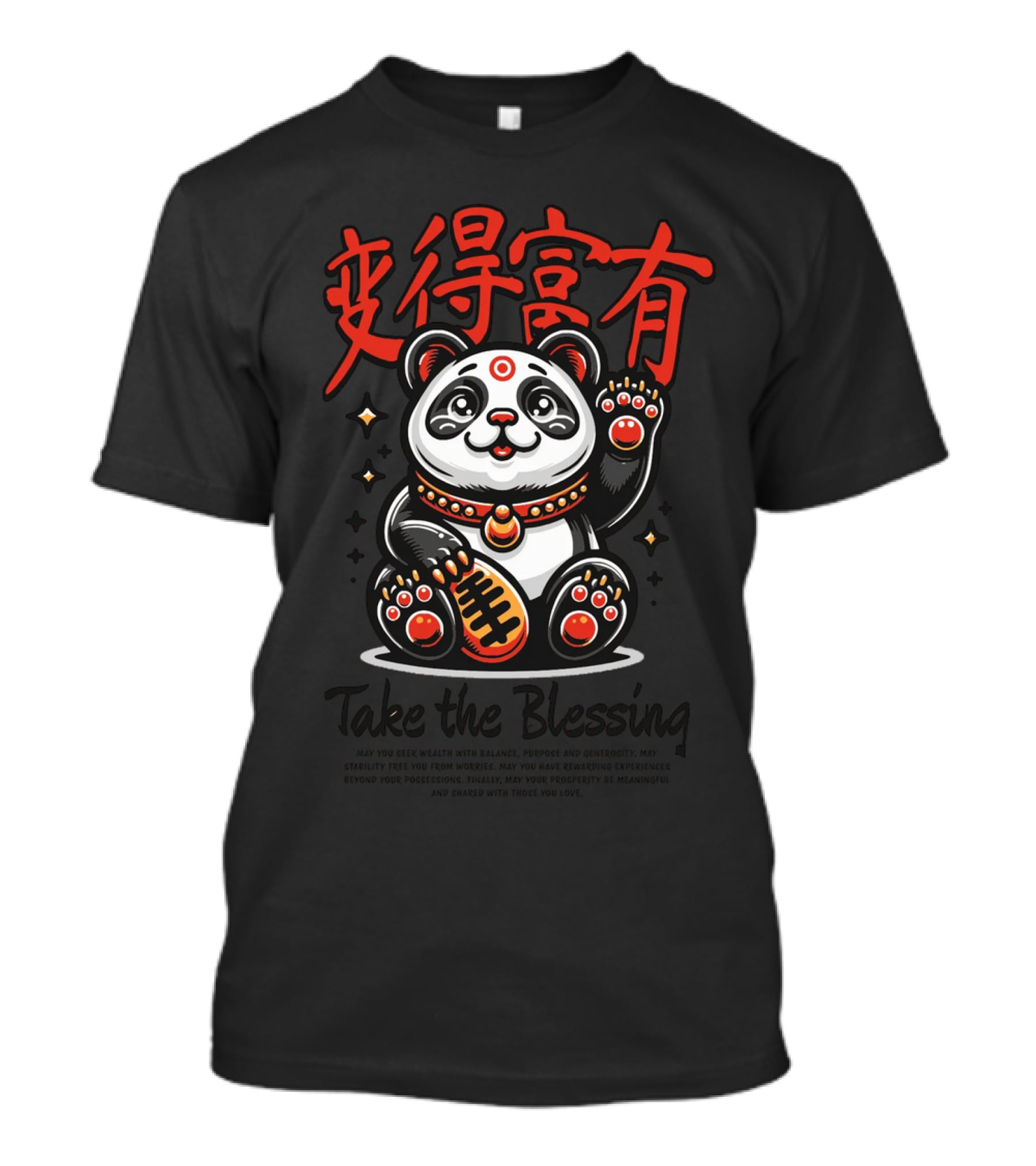 Maneki Panda Take The Blessing T-Shirt