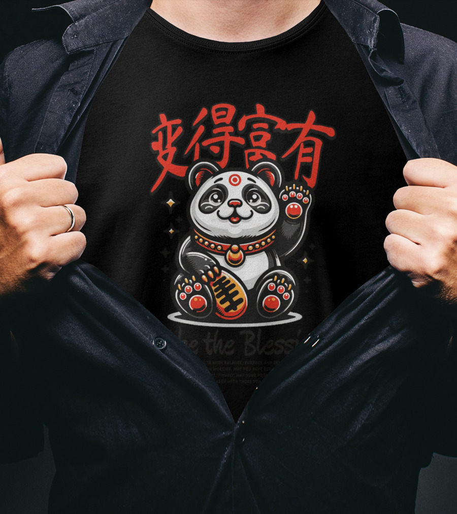 Maneki Panda Take The Blessing T-Shirt