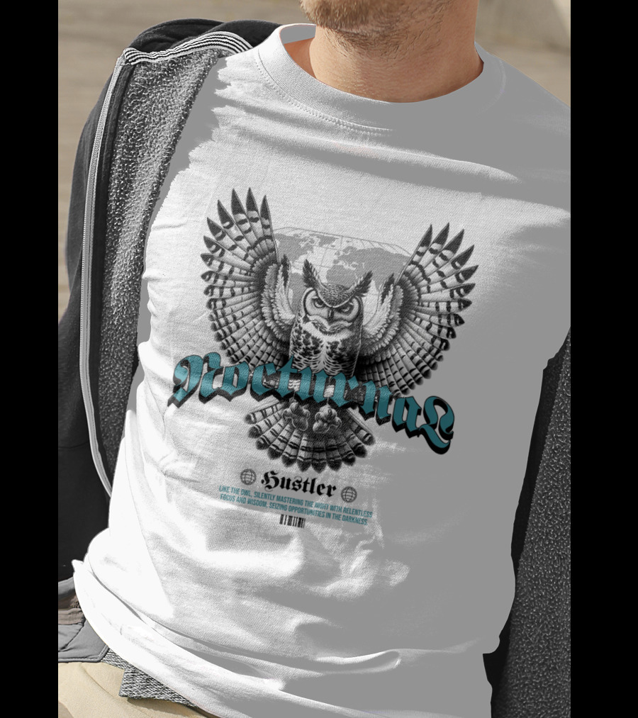 Nocturnal Owl Mastery With Relentless Hustler Focus T-Shirt