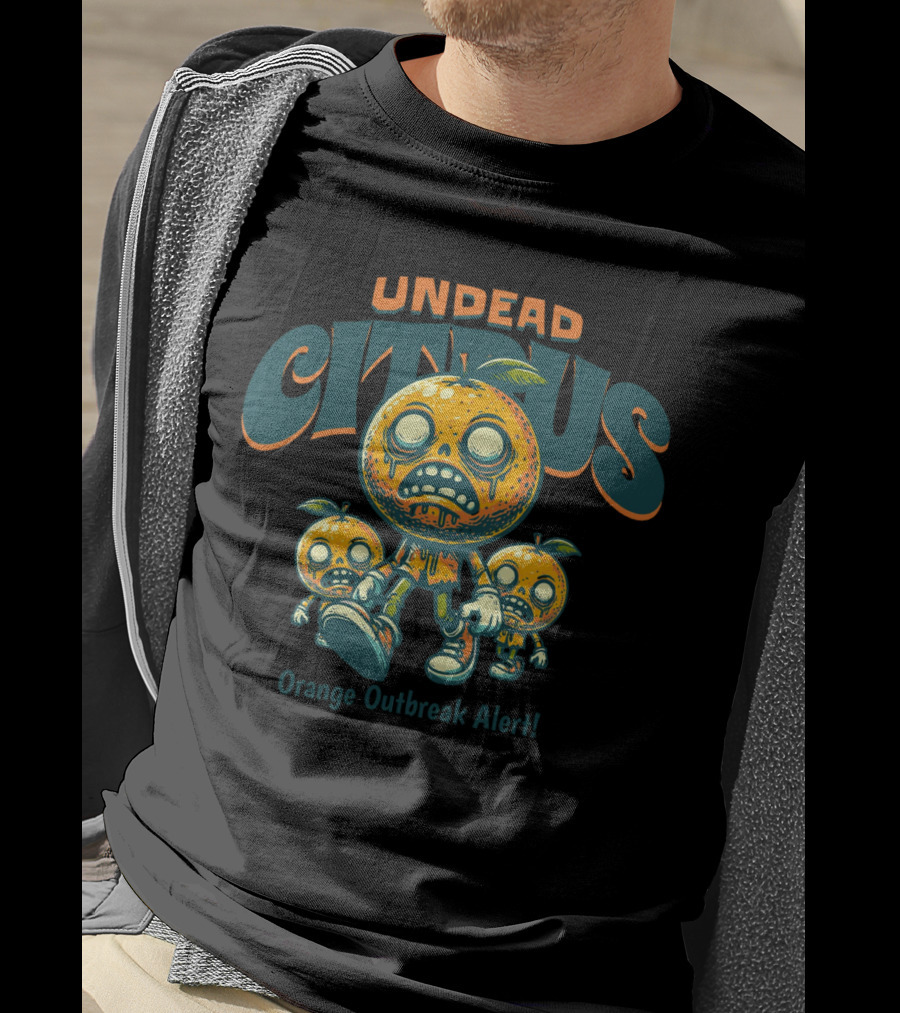 Undead Citrus Orange Outbreak Alert T-Shirt