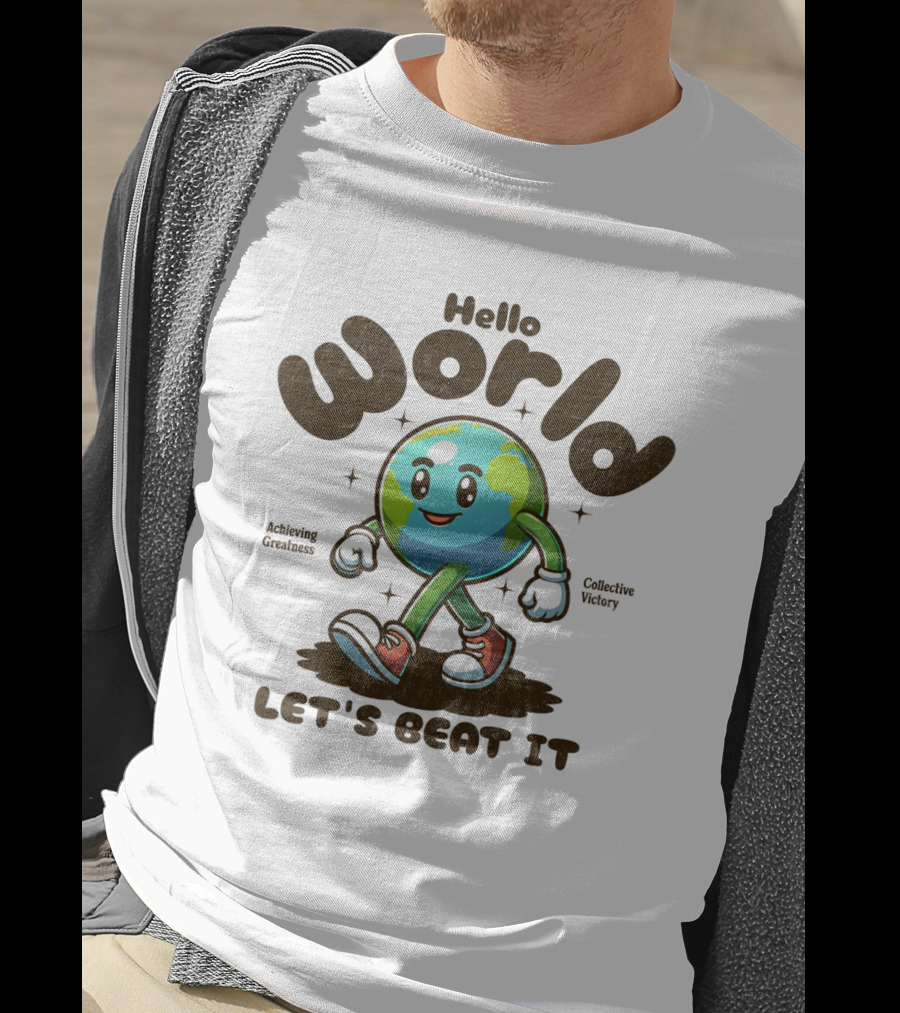 Hello World Earth Walking Let's Beat It T-Shirt