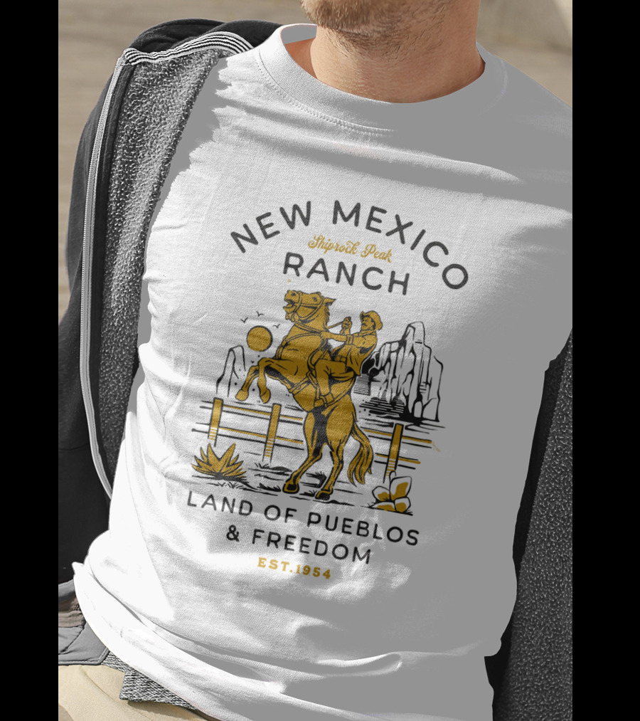 New Mexico Ranch Shiprock Peak Land Of Pueblos And Freedom Est. 1954 T-Shirt