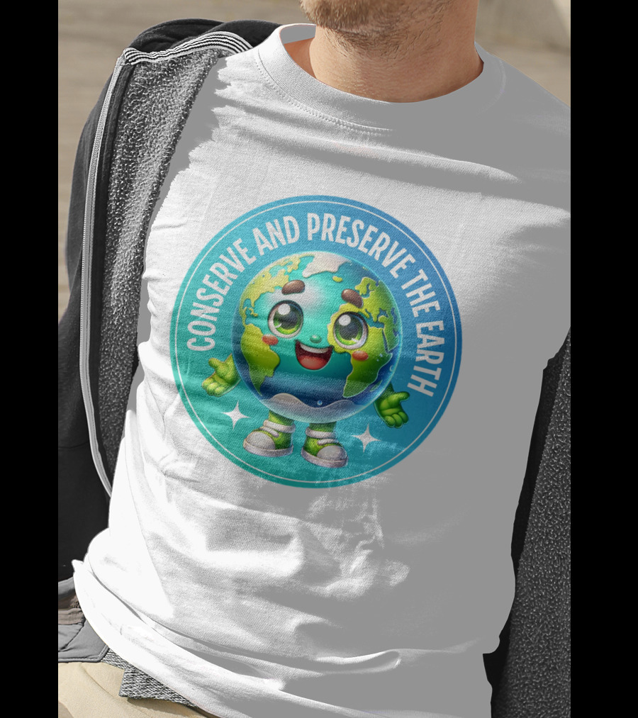 Conserve And Preserve The Earth Retro Earth Day Celebration Mascot T-Shirt