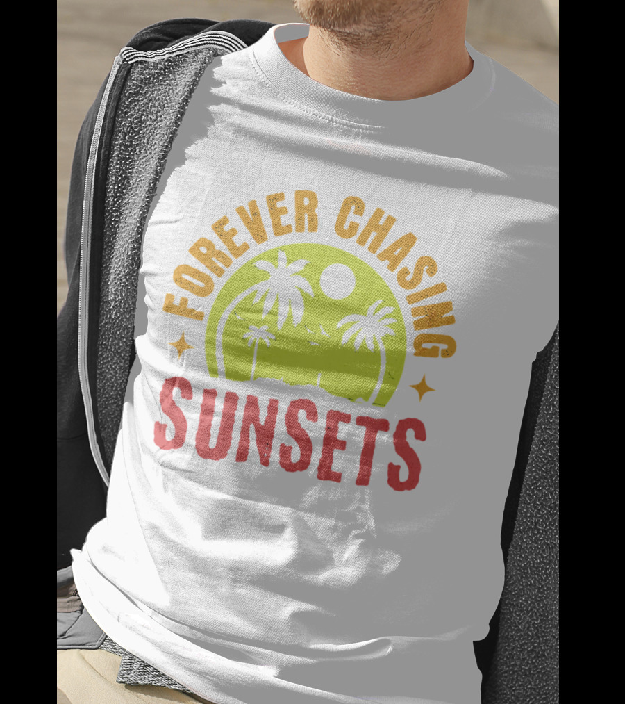 Forever Chasing Sunsets Retro Vintage Summer Vacation T-Shirt