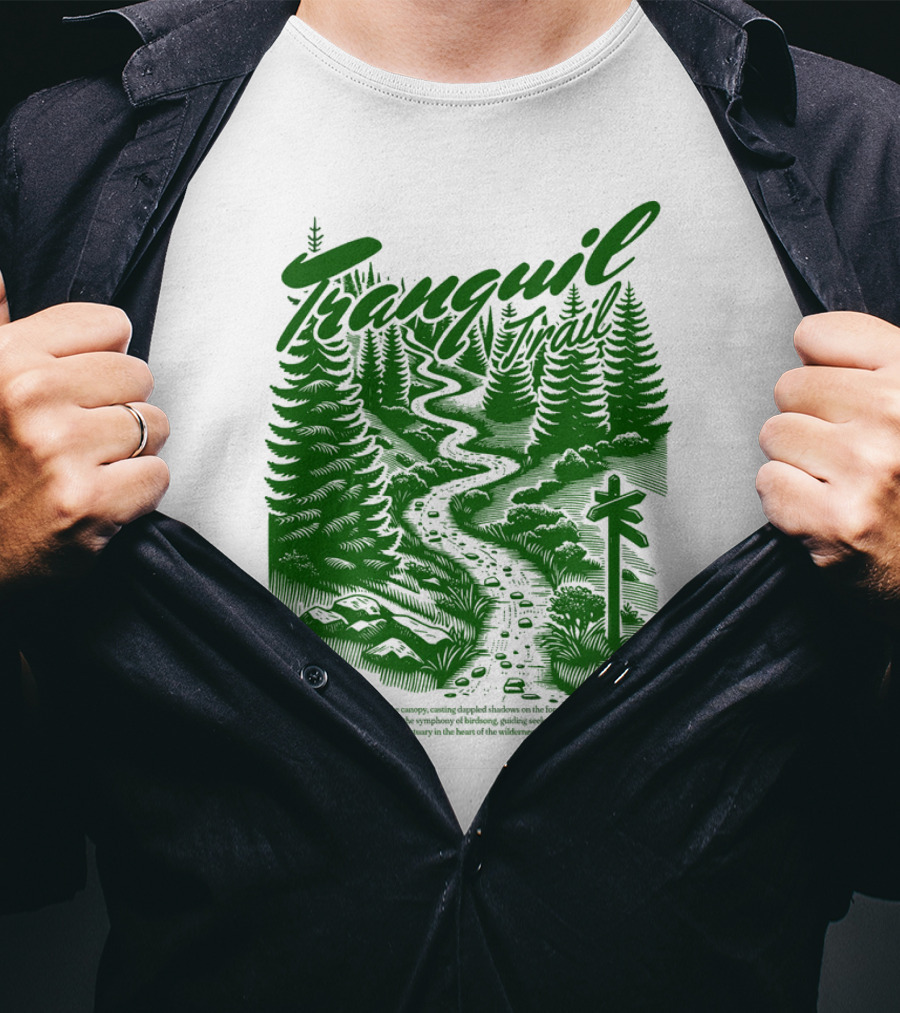 Tranquil Trail Scenic Forest Pathway Journey T-Shirt