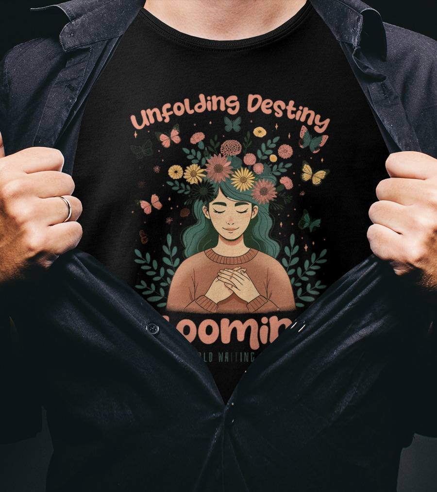 Unfolding Destiny Blooming The World Waiting For You T-Shirt