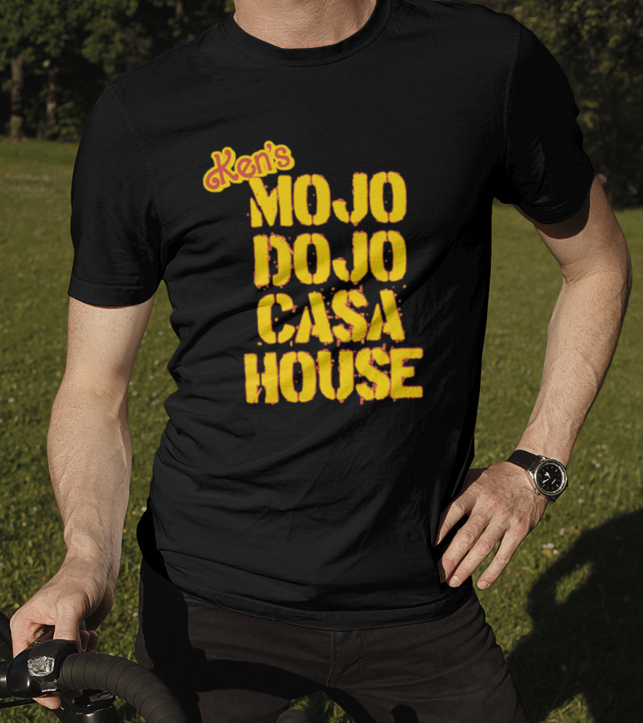 Ken's Mojo Dojo Casa House Yellow Grunge Text T-Shirt