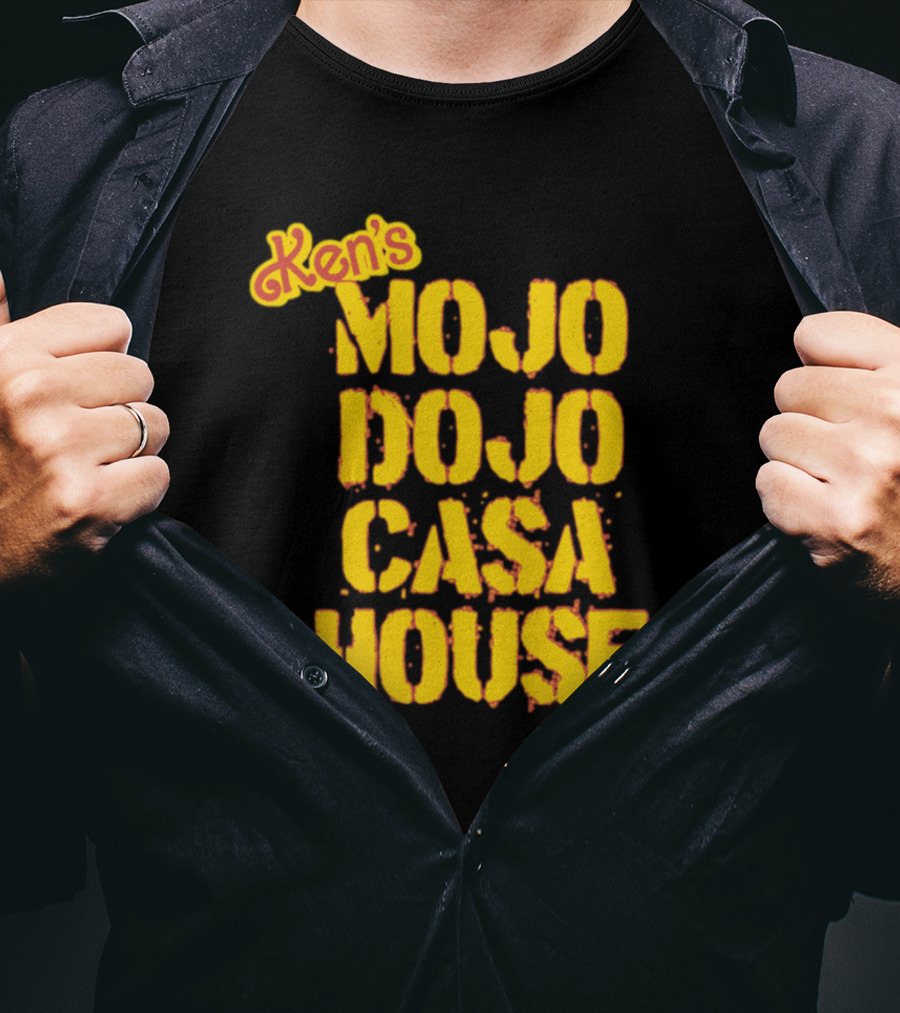 Ken's Mojo Dojo Casa House Yellow Grunge Text T-Shirt