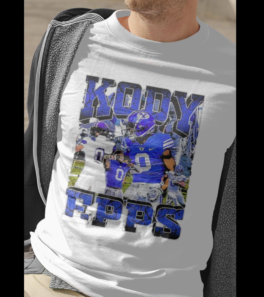 Kody Epps BYU Cougars Football Player Blue Uniform T-Shirt