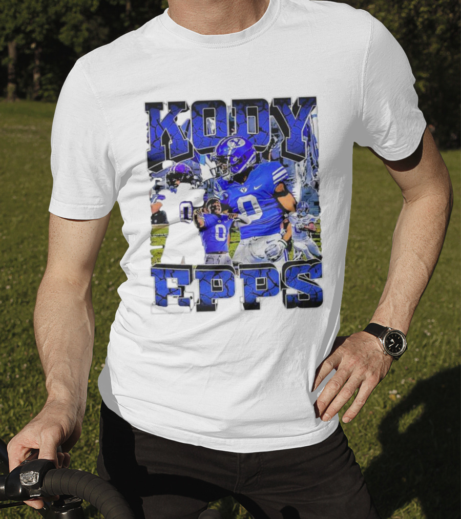 Kody Epps BYU Cougars Football Player Blue Uniform T-Shirt