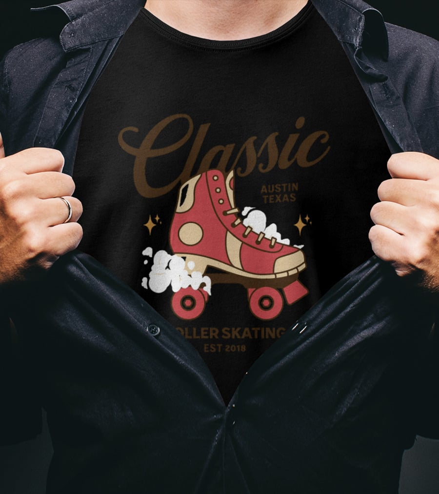 Classic Austin Texas Roller Skating Est 2013 T-Shirt