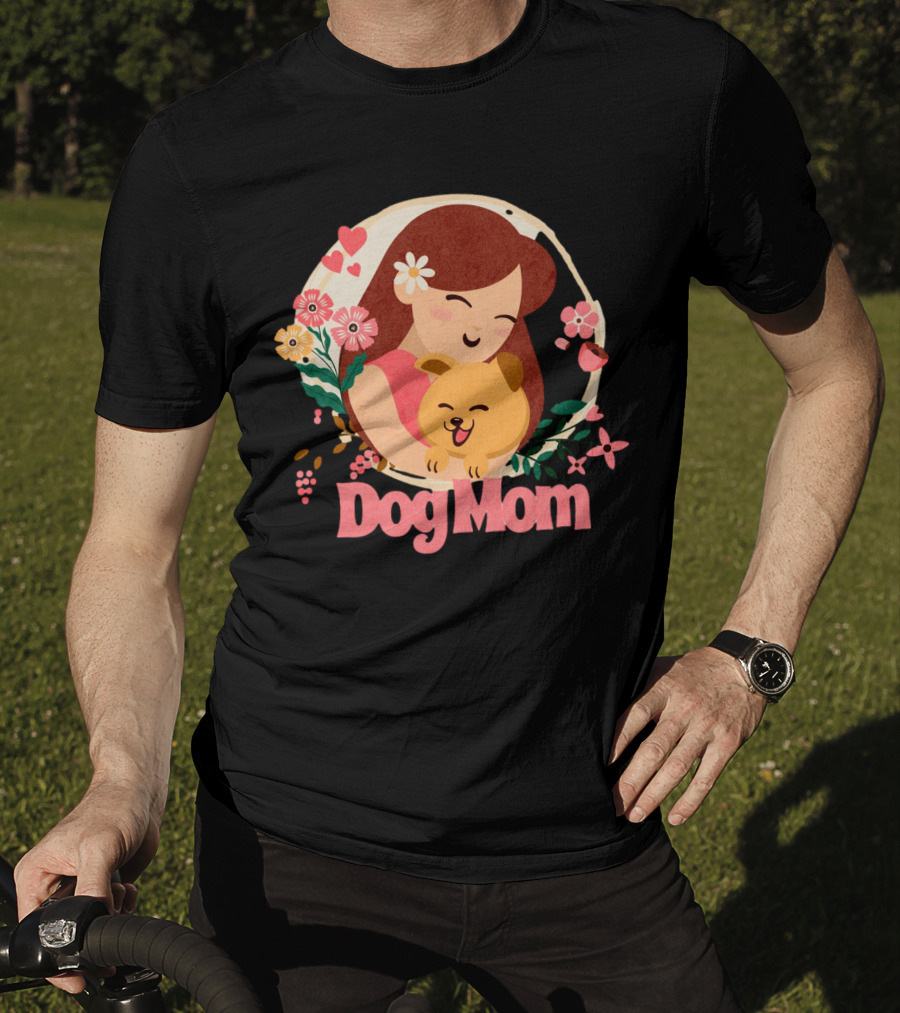 Dog Mom Flowers And Hearts Companion T-Shirt