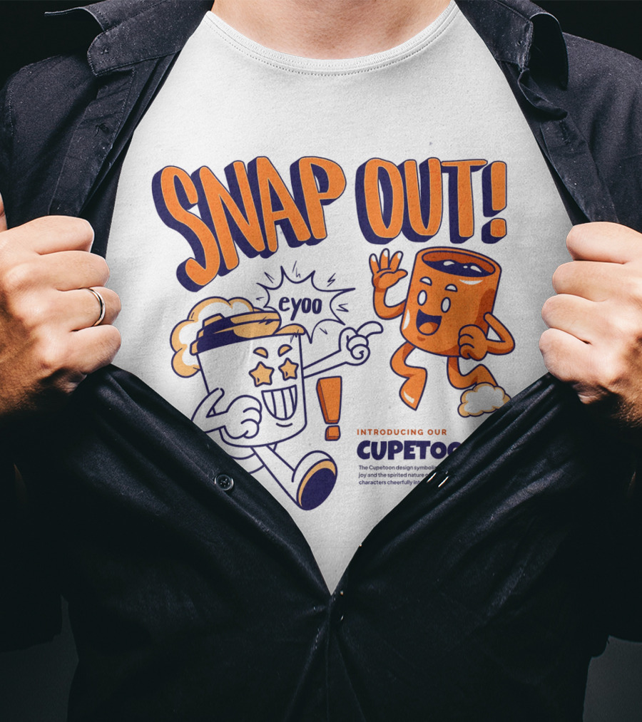 SNAP OUT Introducing Our Cupetoons Joyful Cups Buddies Eyoo T-Shirt