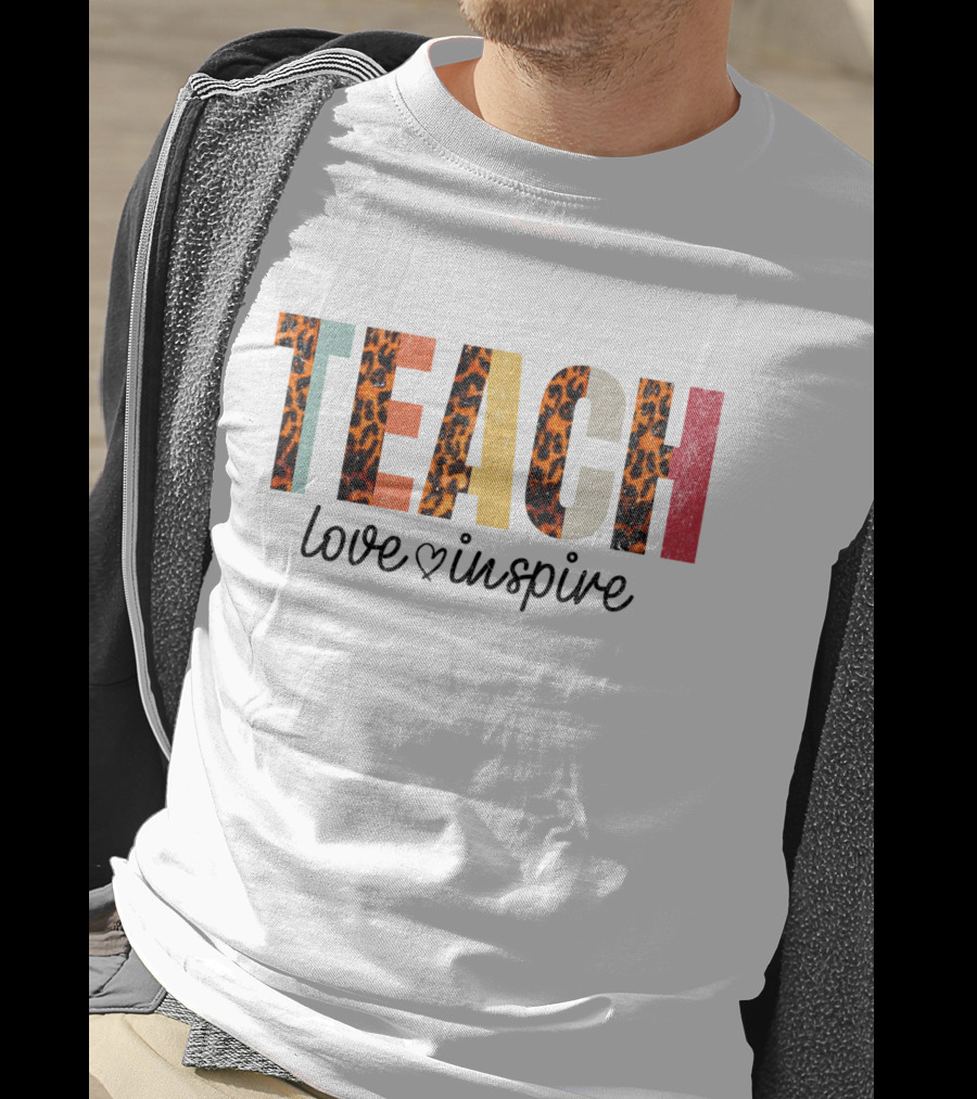 TEACH Leopard Love Inspire T-Shirt