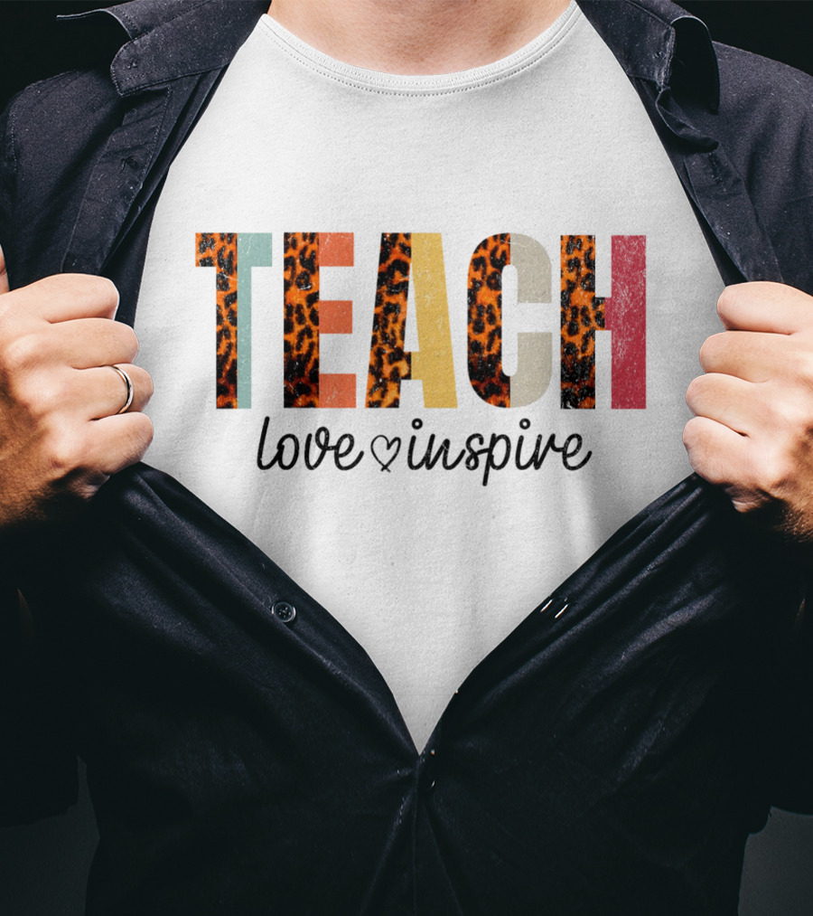 TEACH Leopard Love Inspire T-Shirt
