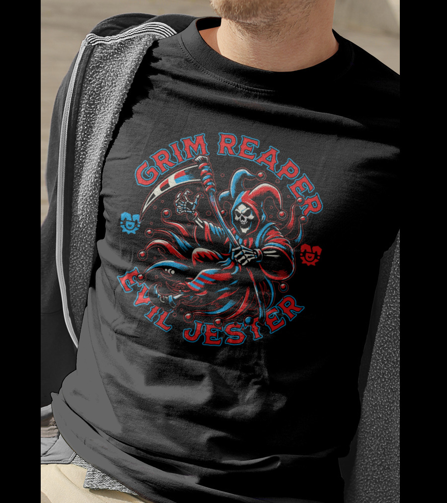 Grim Reaper Evil Jester Horror Clown Death Circus T-Shirt