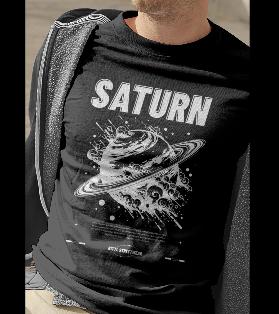 Saturn Kittl Streetwear Y2K Retro Planetary T-Shirt