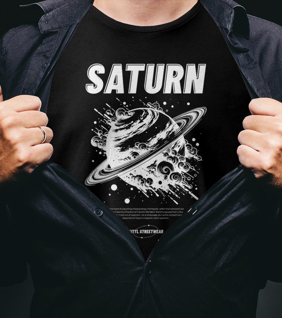 Saturn Kittl Streetwear Y2K Retro Planetary T-Shirt