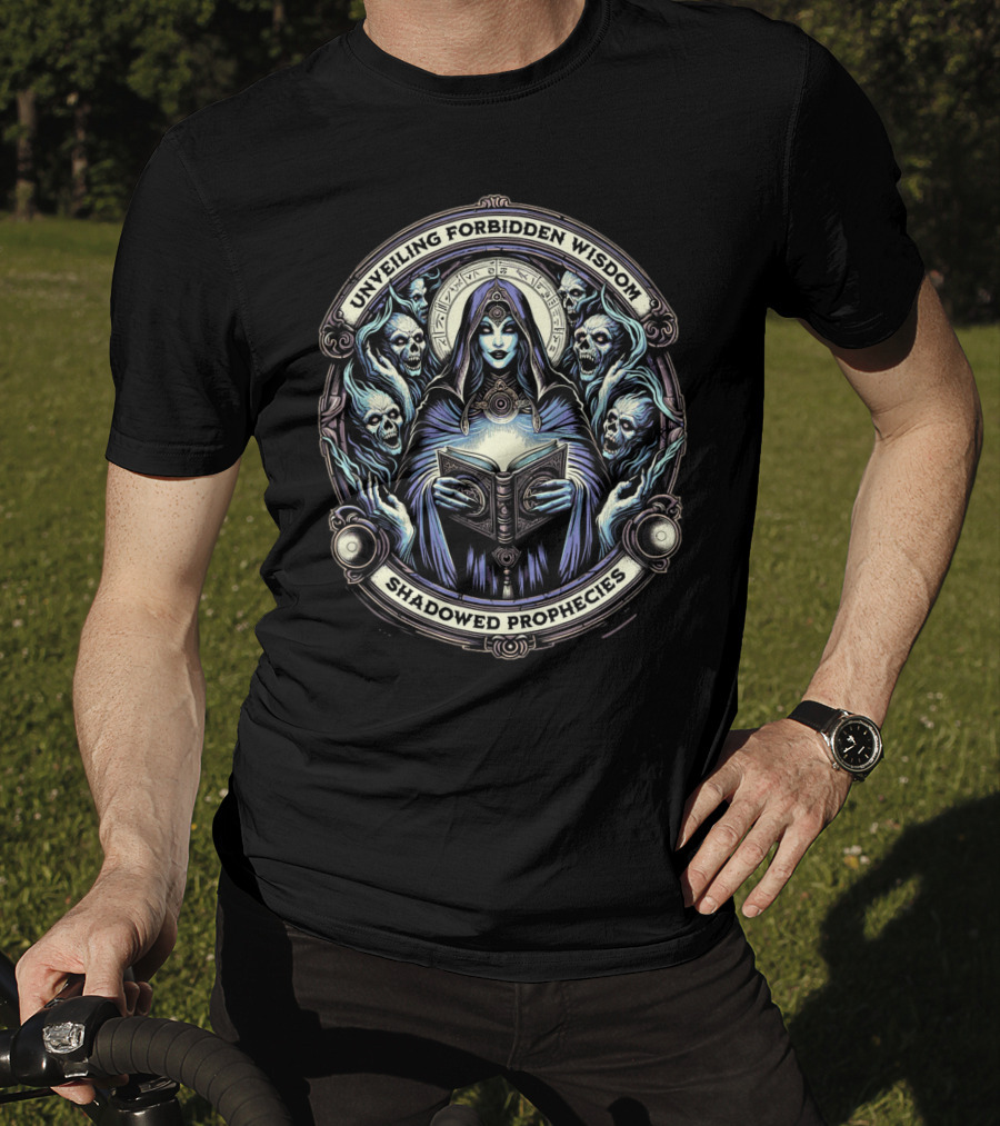 Unveiling Forbidden Wisdom Shadowed Prophecies T-Shirt