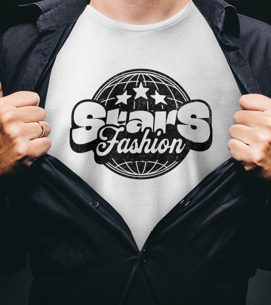 Stars Fashion Retro Globe Three Stars T-Shirt