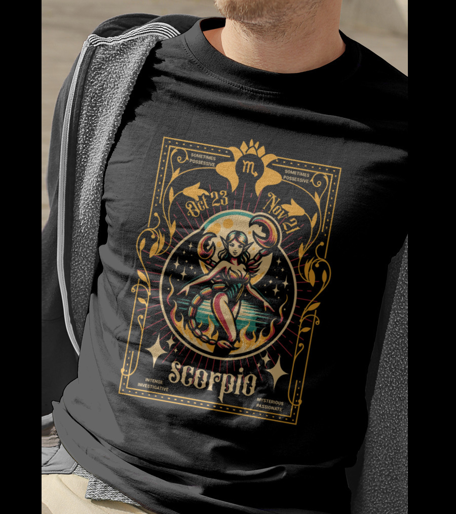 Scorpio Zodiac Fairy Oct 23 Nov 21 Mysterious Passionate Intense Investigative T-Shirt