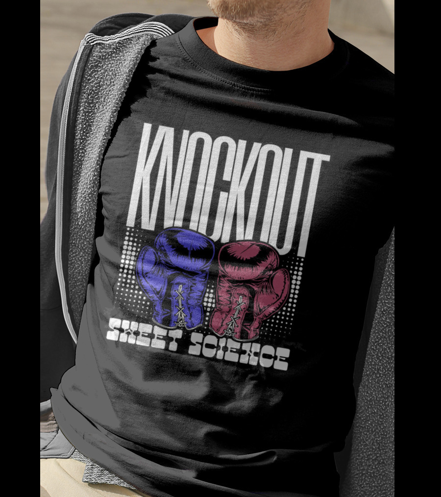 KNOCKOUT SWEET SCIENCE Boxing Gloves T-Shirt