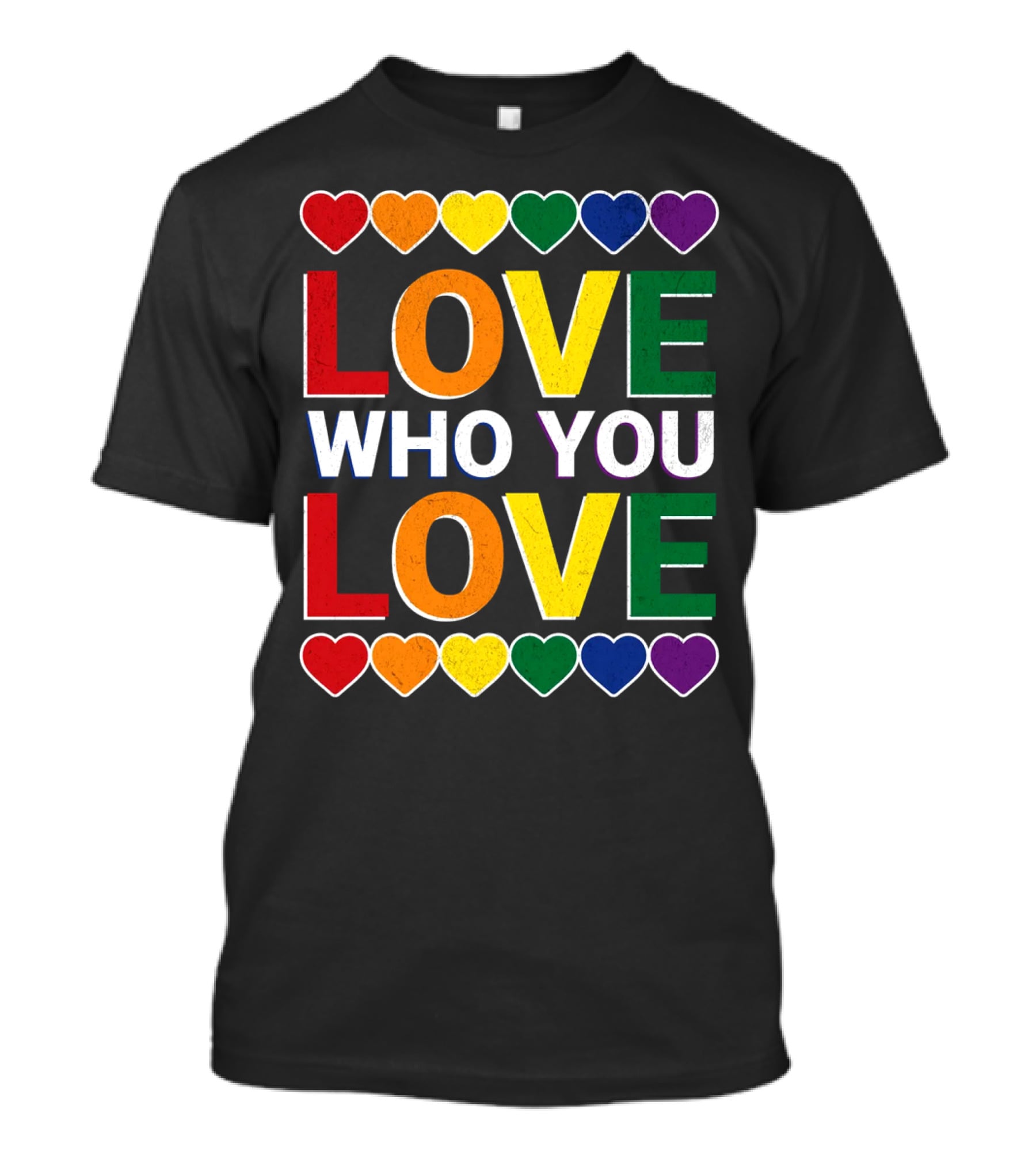 Love Who You Love Colorful Rainbow Hearts T-Shirt