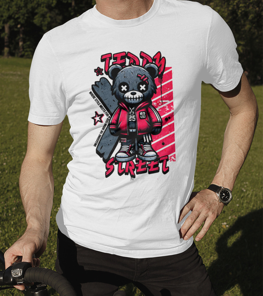 Teddy Street 85 Haunted Teddy Bea With Grunge Style Elements T-Shirt