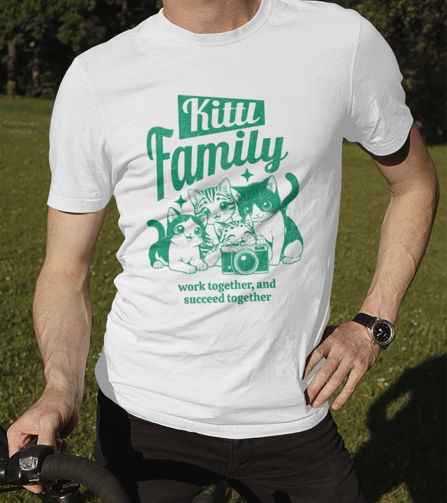 Kittl Family Work Together And Succeed Together Cats With Camera T-Shirt
