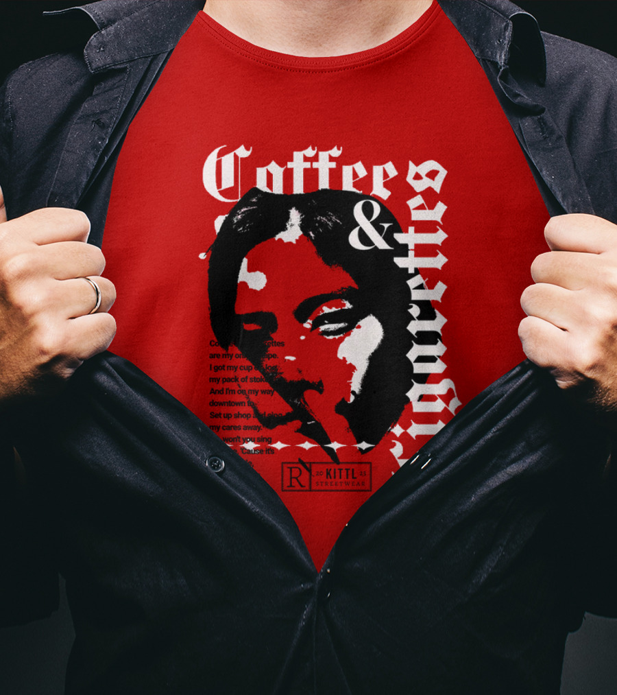Coffee And Cigarettes By Kittl X Eachwayman T-Shirt