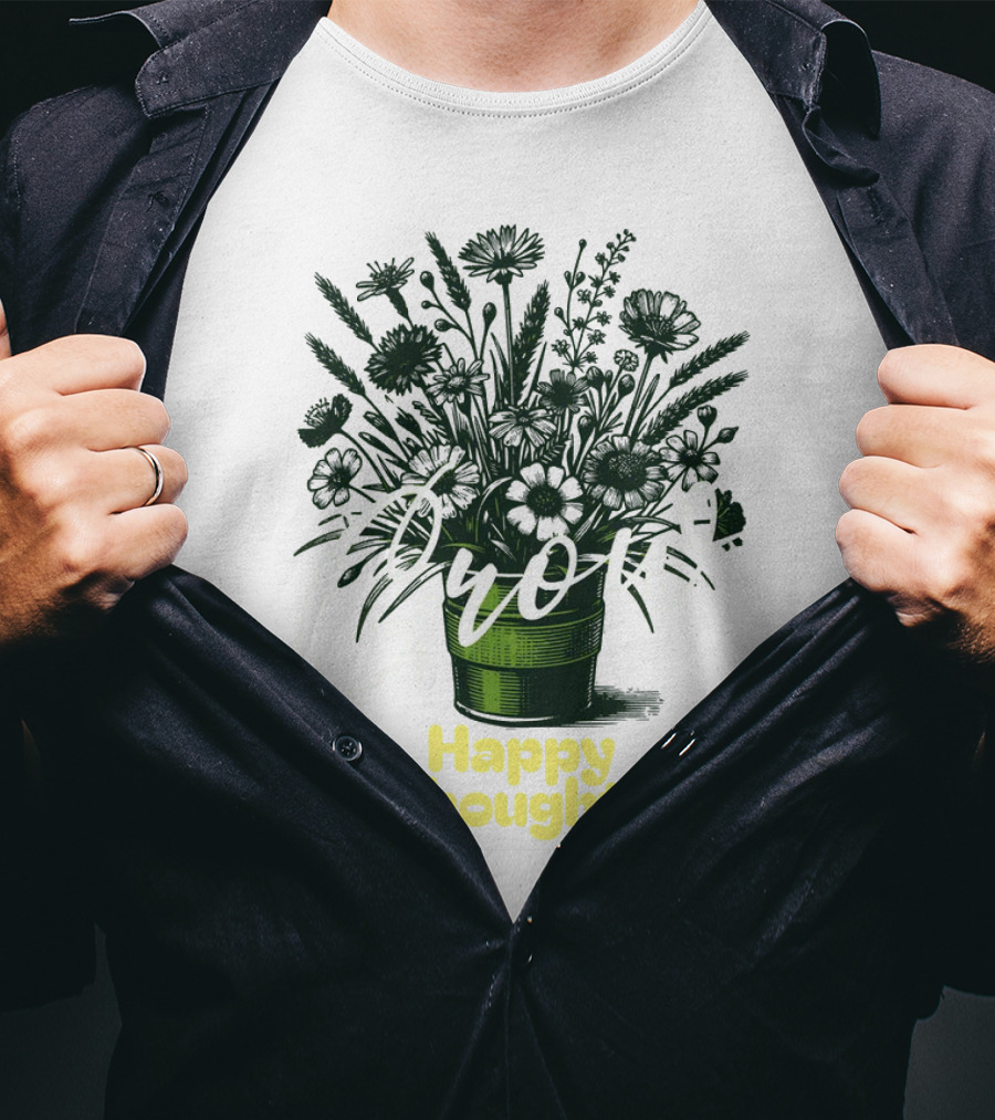 Grow Happy Thoughts Plant Lover T-Shirt