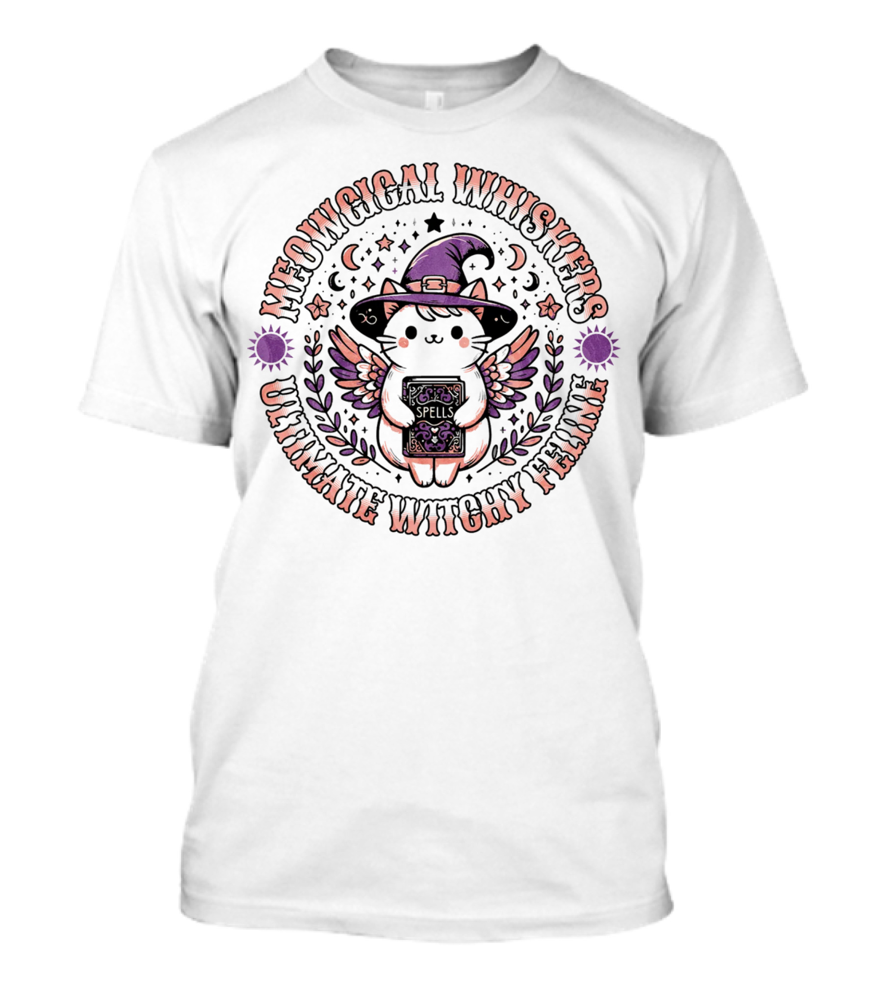 Meowgical Whiskers Ultimate Witchy Feline Spells Cute Halloween Cat T-Shirt
