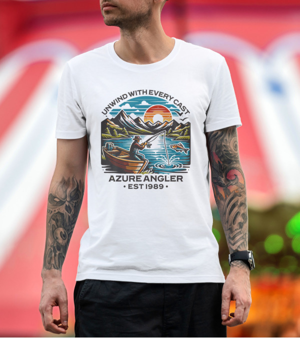Premium T-Shirt: Unwind With Every Cast Azure Angler Est 1989 T-Shirt Unwind With Every Cast Azure Angler Est 1989 T-Shirt