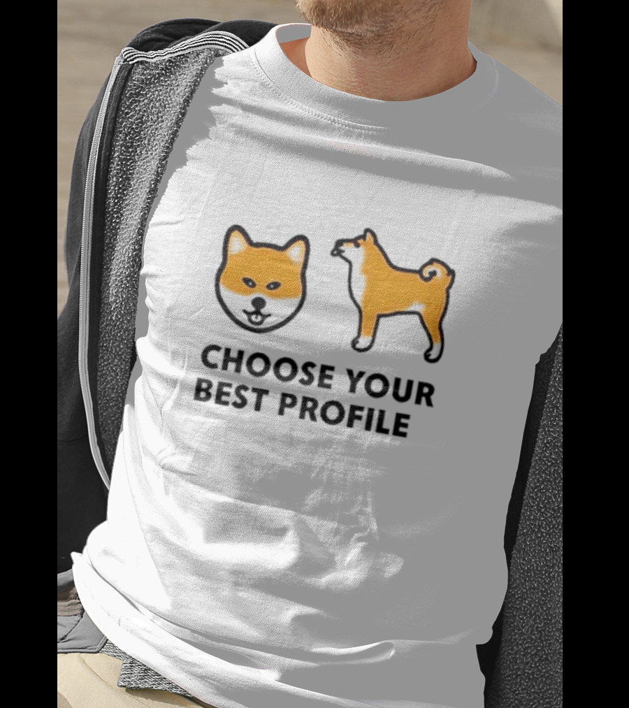 Shiba Inu Choose Your Best Profile Dog Silhouette And Face T-Shirt