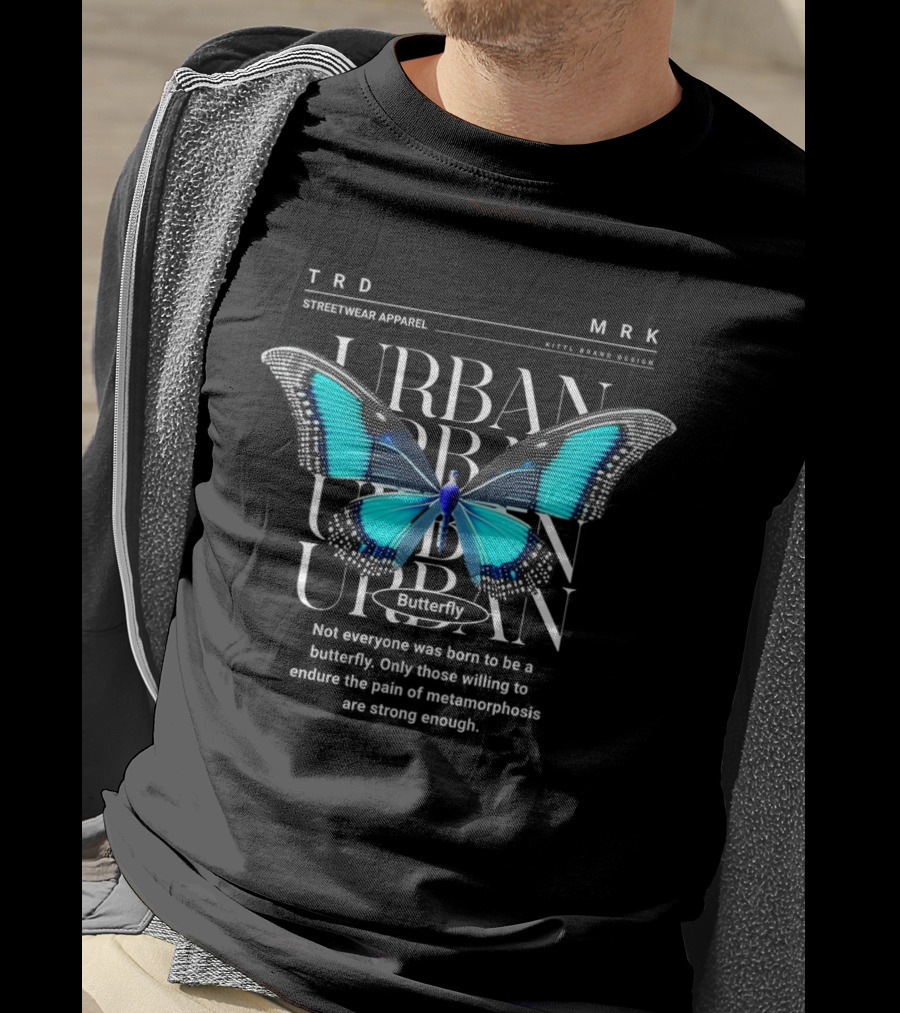 TRD MRK Streetwear Apparel Urban Butterfly Metamorphosis Kittl Brand T-Shirt