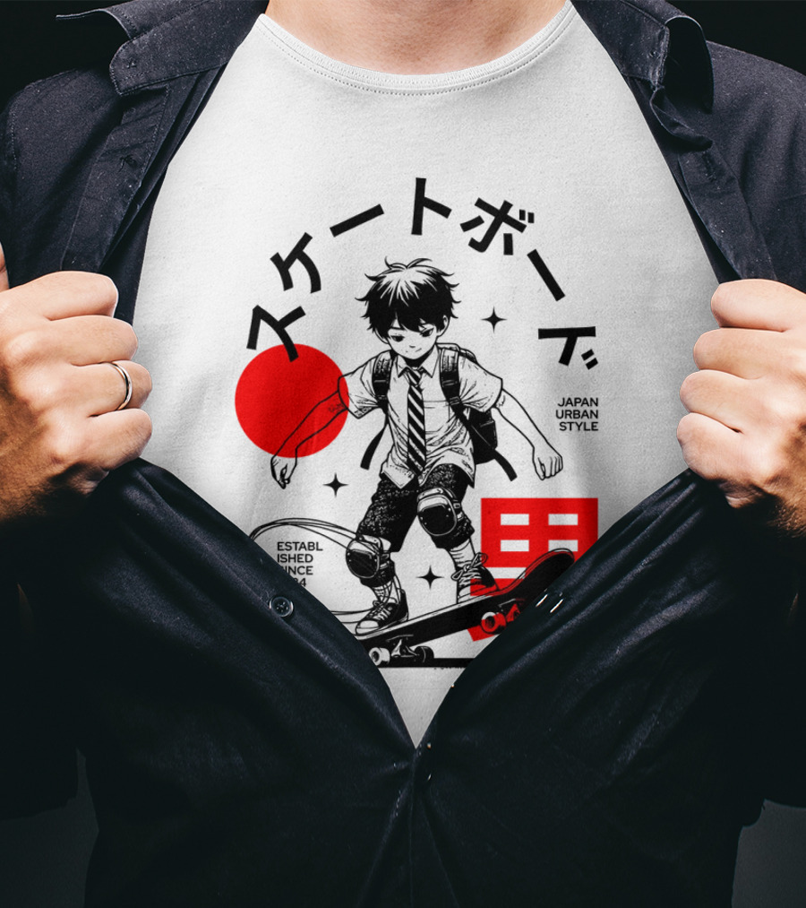 Skateboarde Japan Urban Style Established Since T-Shirt