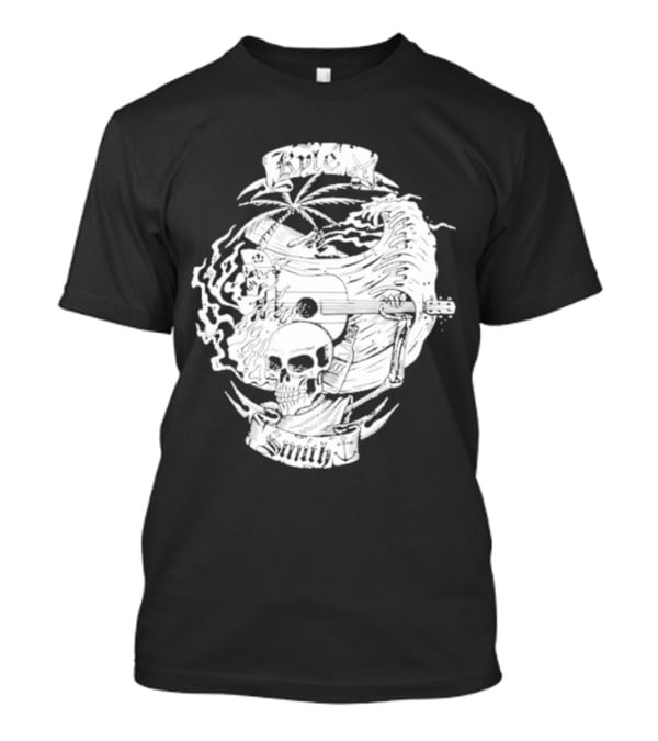 Kyle Smith Skull With Palm And Guitar Waves T-Shirt