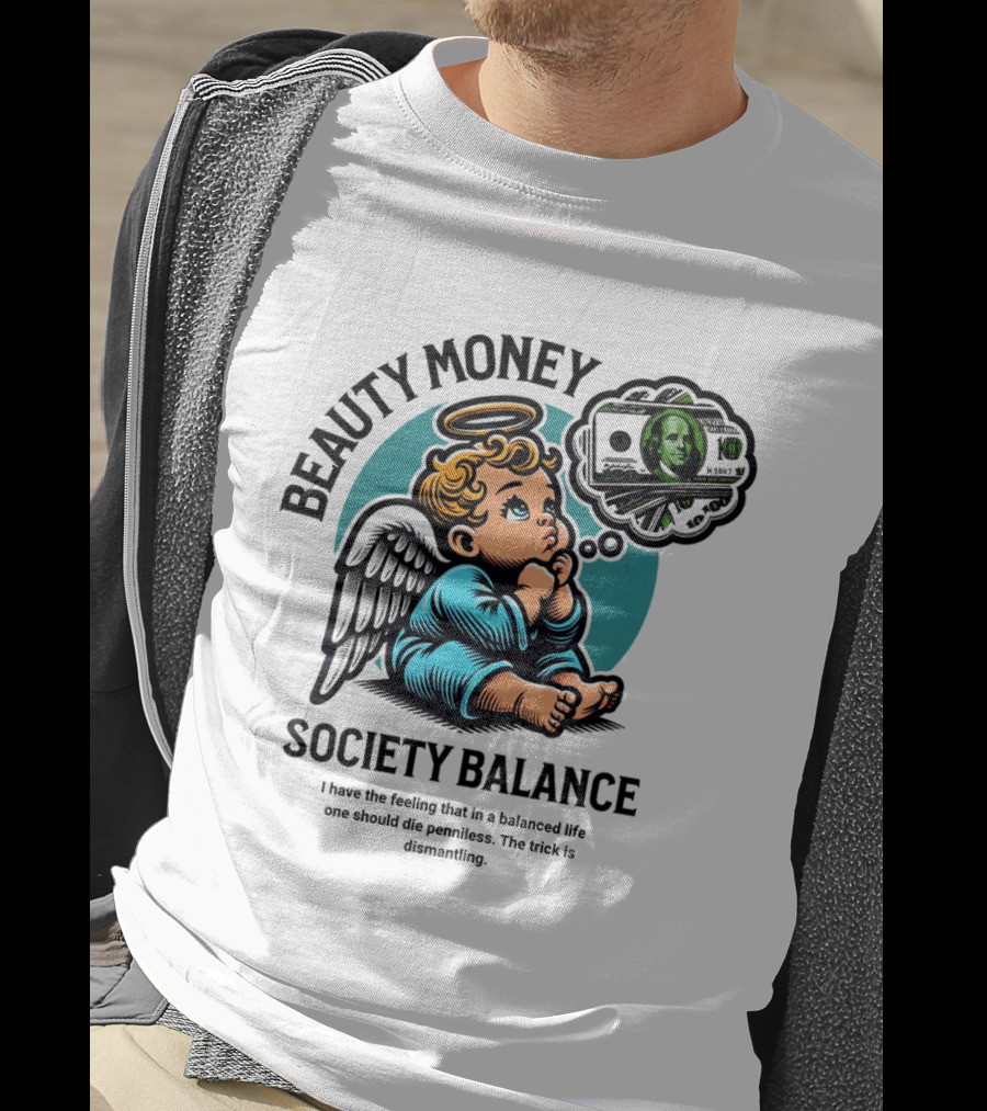 BEAUTY MONEY SOCIETY BALANCE Angel Dreaming Dollar Halo T-Shirt