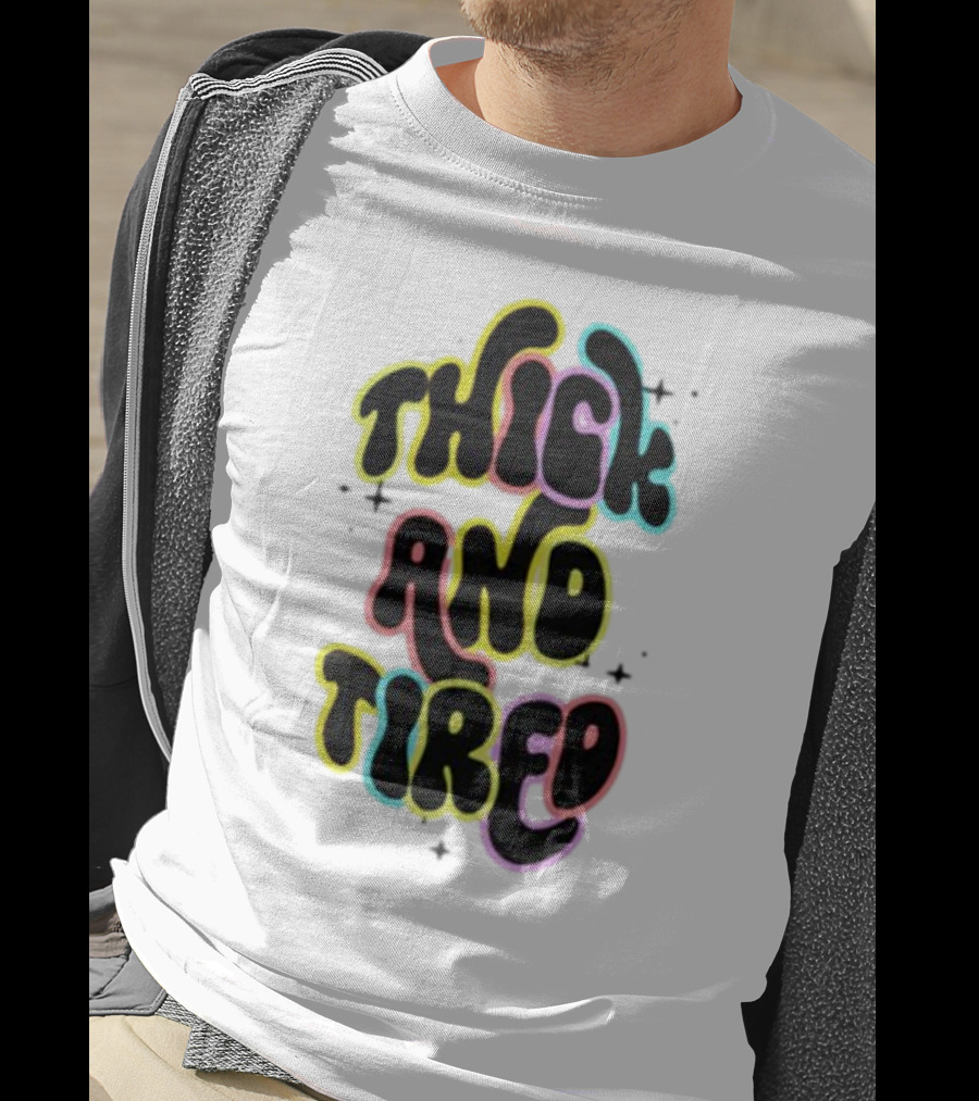 Thick And Tired Retro Neon Psychedelic T-Shirt