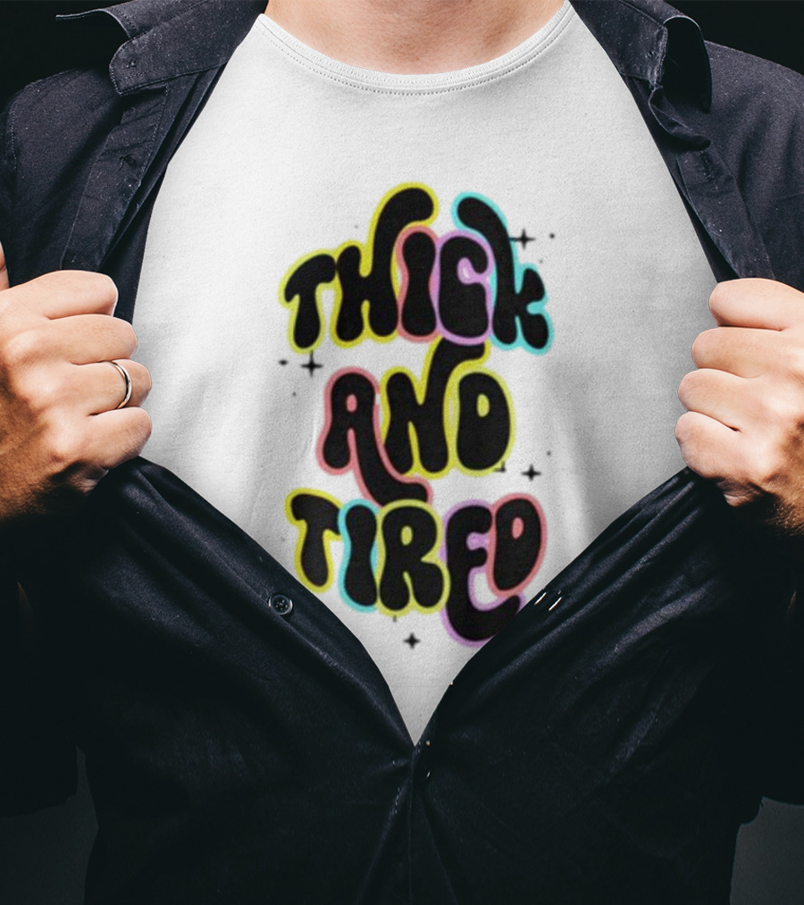 Thick And Tired Retro Neon Psychedelic T-Shirt