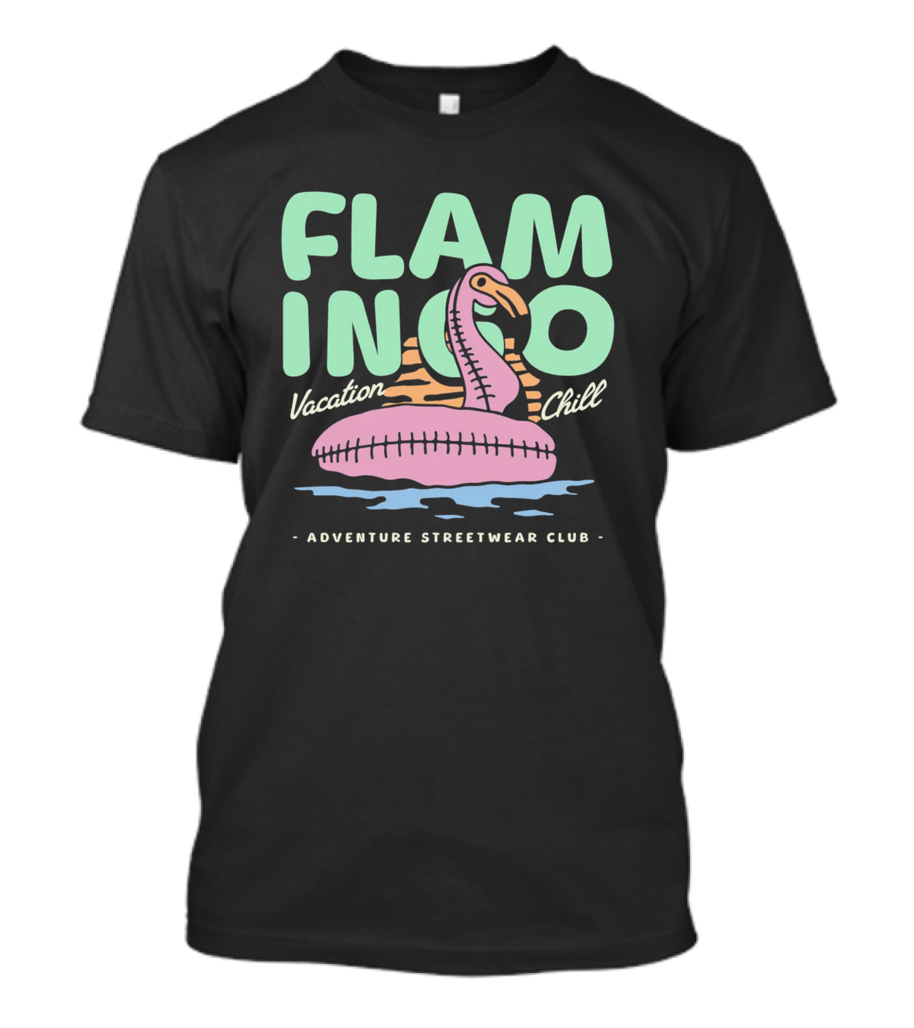 Flamingo Vacation Chill Adventure Streetwear Club T-Shirt