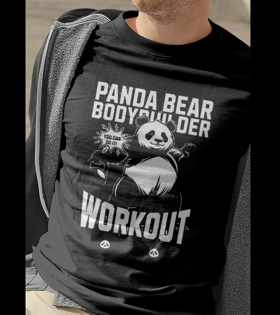 Panda Bear Bodybuilder Workout You Can Do It ESTD T-Shirt