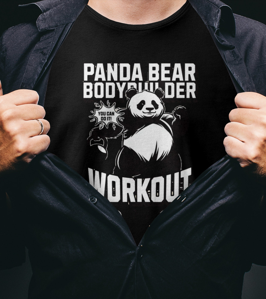 Panda Bear Bodybuilder Workout You Can Do It ESTD T-Shirt