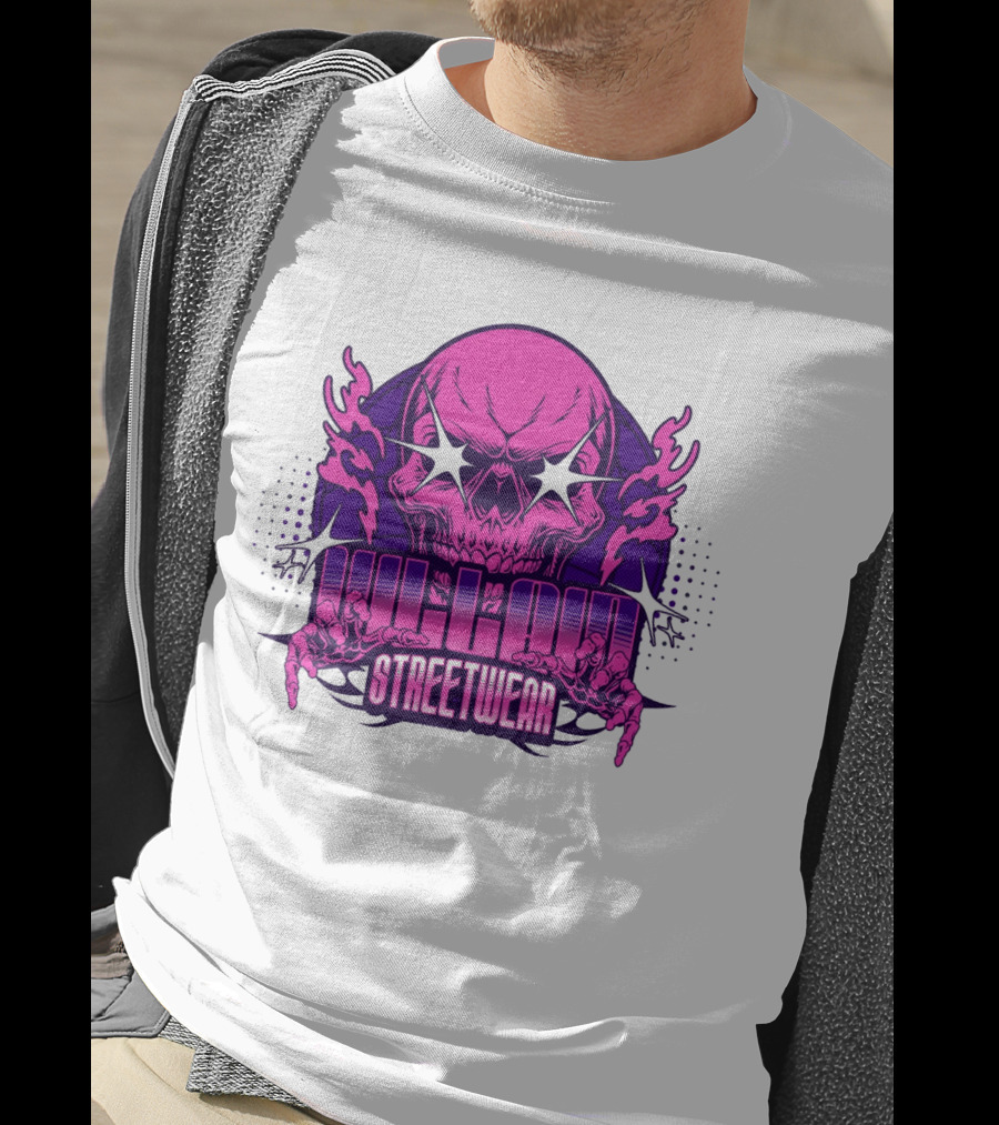 Villain Streetwear Skull Flames Urban Gothic Aesthetic T-Shirt