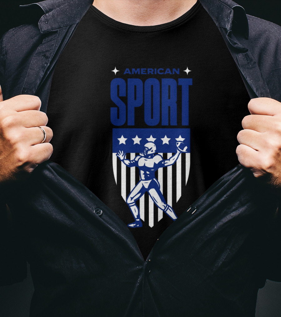 American Sport Football Icon Shield T-Shirt