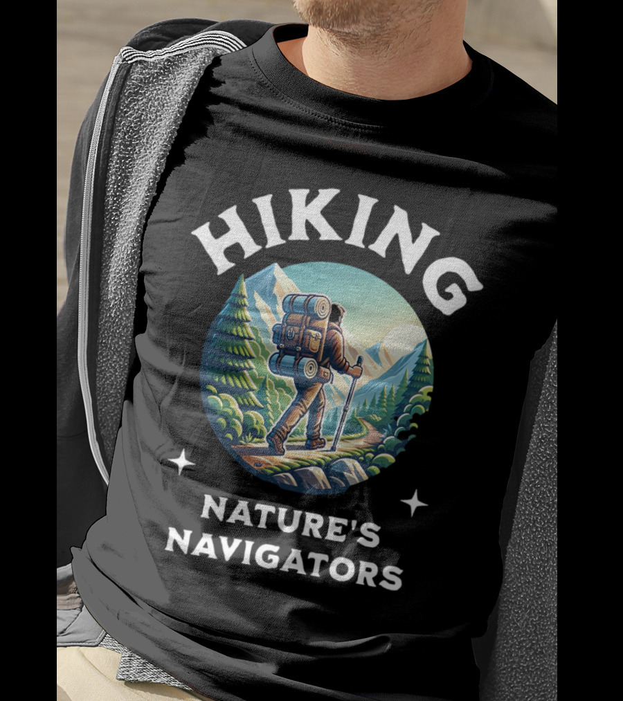 Hiking Nature's Navigators Exploring Scenic Mountain Trails T-Shirt
