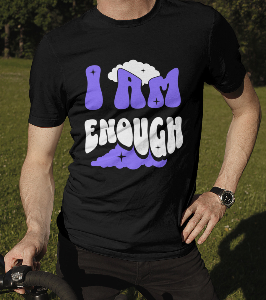 I Am Enough Groovy Cloud And Stars T-Shirt